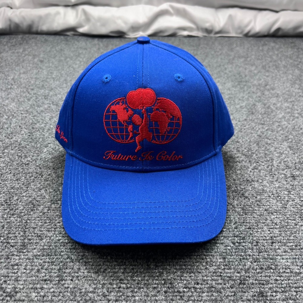 Future Is Color Globe Hat Leather Strapback Blue‎ Embroidered Baseball Cap